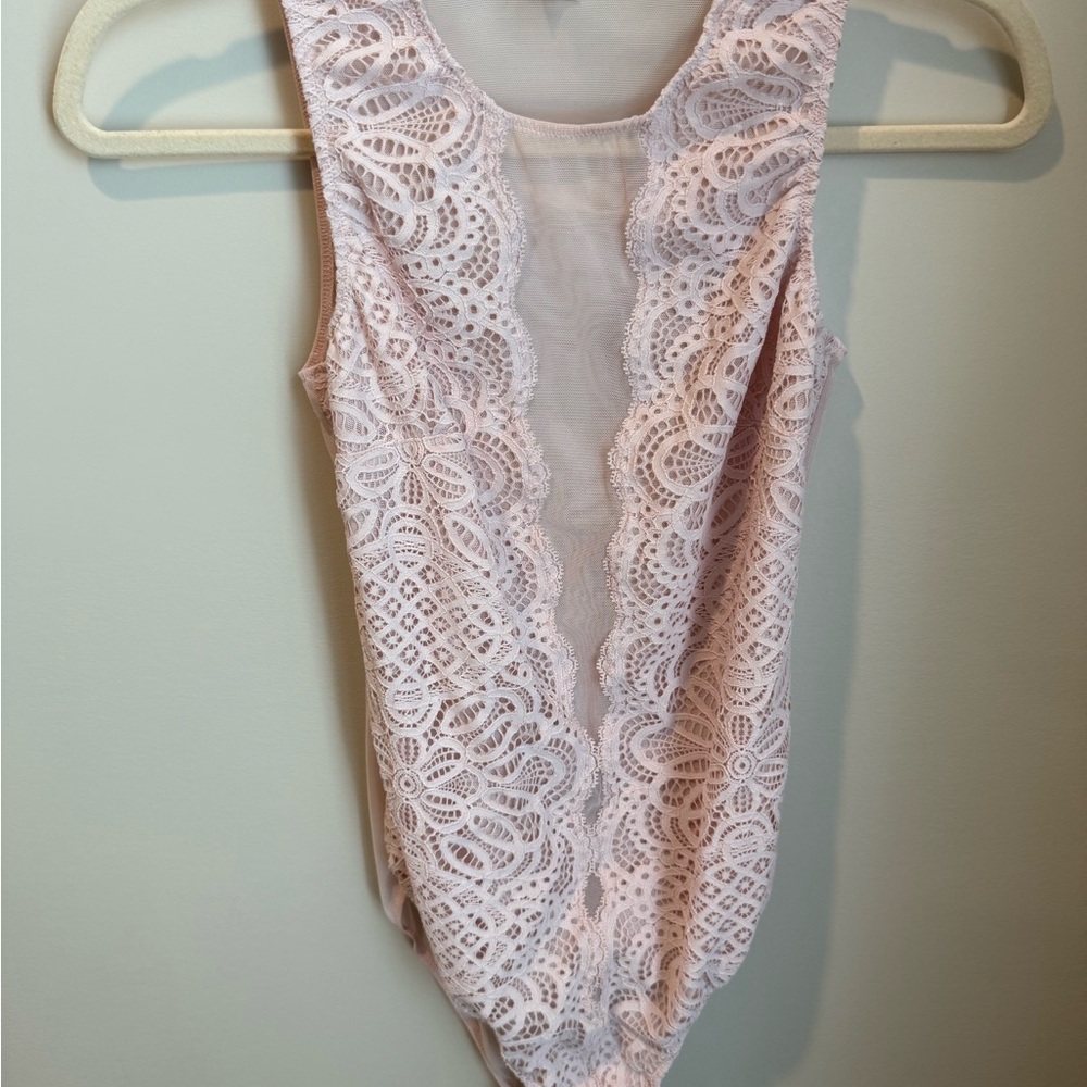 Victoria's Secret Light Pink Lace Bodysuit